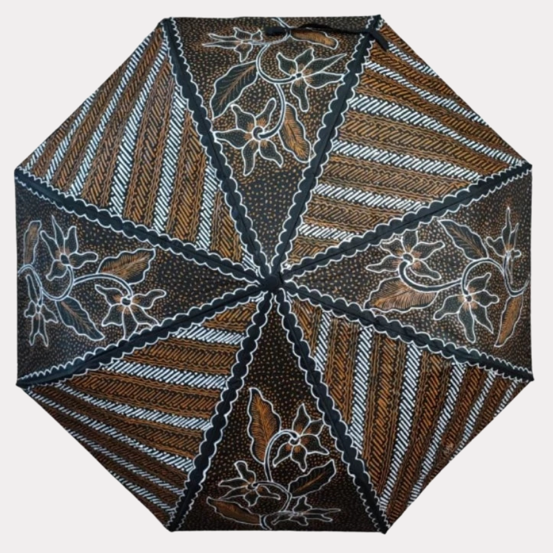 Handgefertigter Batik-Regenschirm – Standardgröße, authentisches indonesisches Design