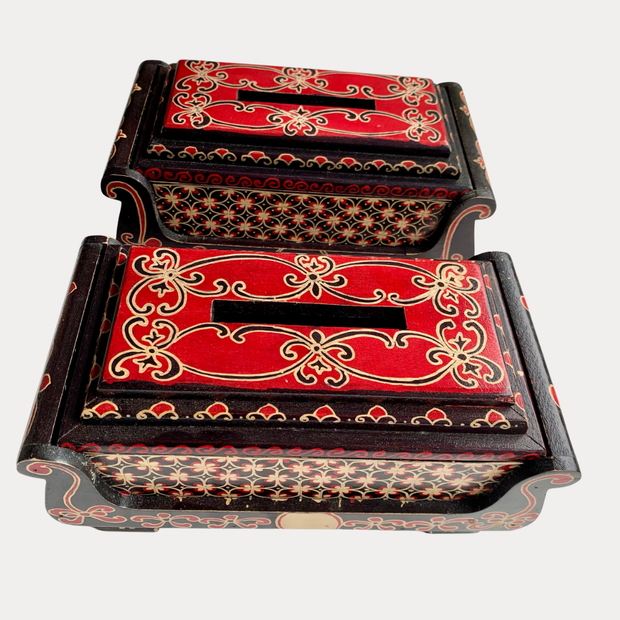 Handgeschnitzte Holz-Taschentuchbox – Indonesisches Wohnaccessoire, Nachhaltige Boho-Dekoration