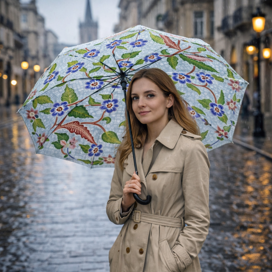 Payung Lipat Lukis Batik – handbemalter Regenschirm