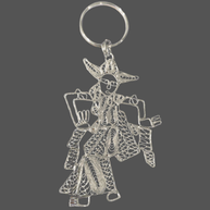 Versilberter handgefertigter Wayang-Schlüsselanhänger als Souvenir