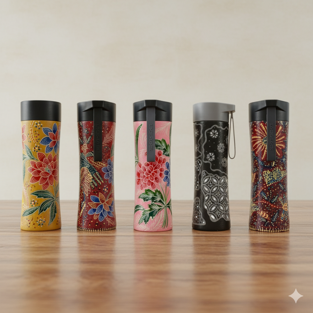 Handbemalte Batikflasche – 400 ml