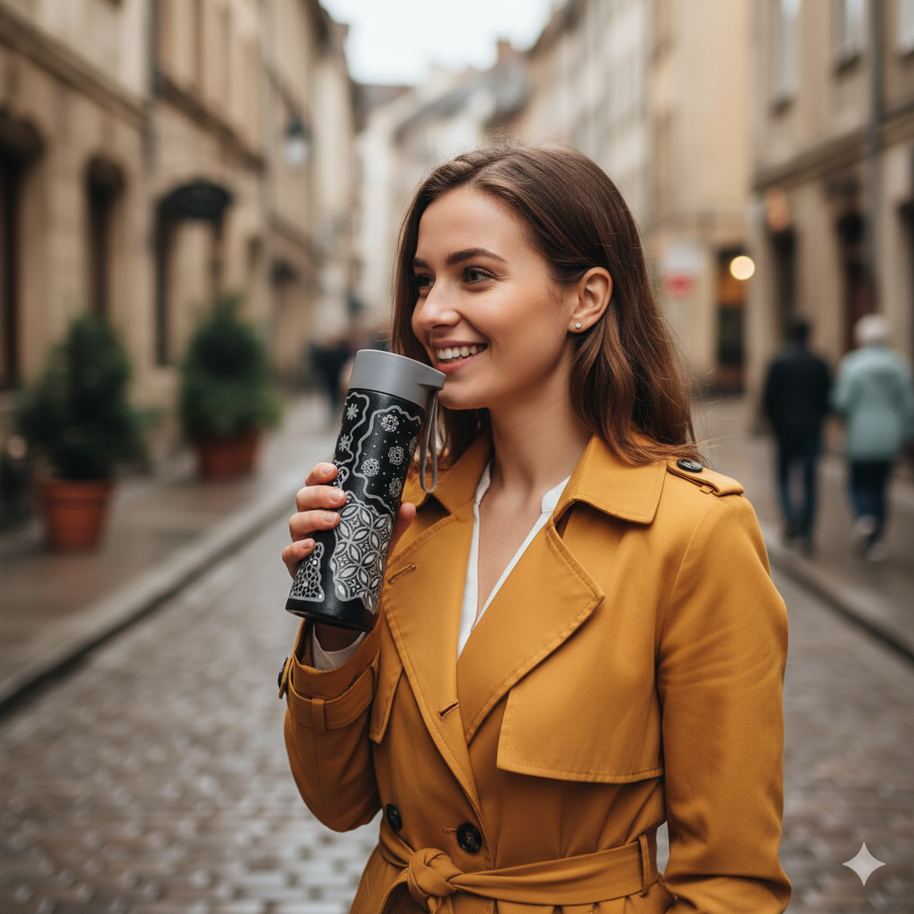 Handbemalte Batikflasche – 400 ml