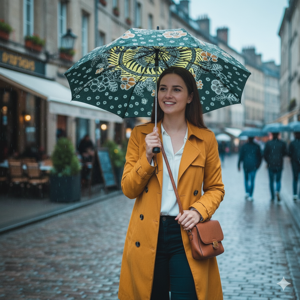 Payung Lipat Lukis Batik – handbemalter Regenschirm