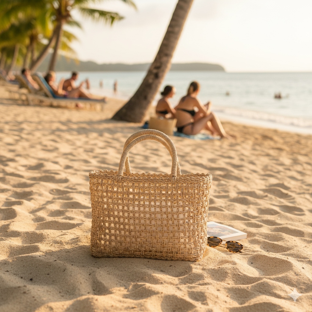 Moyo Woven Seagrass Beach Bag