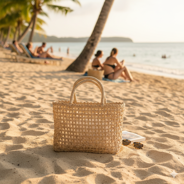 Moyo Woven Seagrass Beach Bag