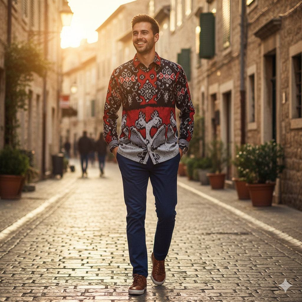 Sellena Long Tenun Kleid