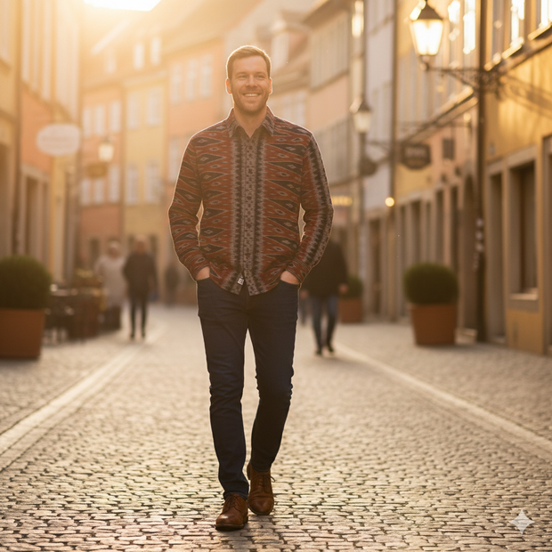 Ethnische Tenun-Hemd