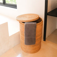 Sari Rattan Laundry Basket with Lid (2 sizes)