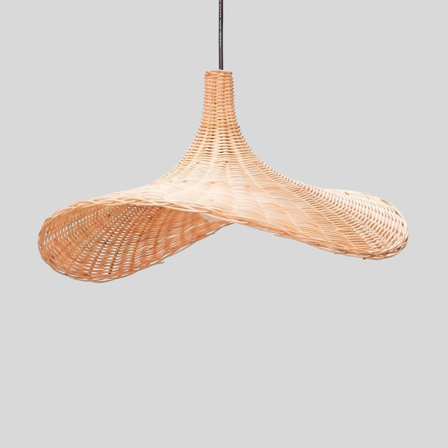 Sayan Rattan Lampshade – Funnel-Shaped Pendant