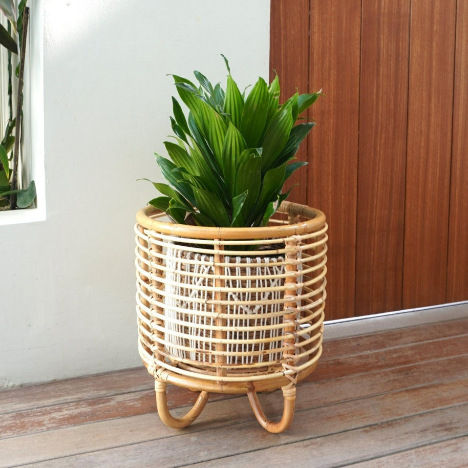 Malang Rattan Plant Stand – Beige