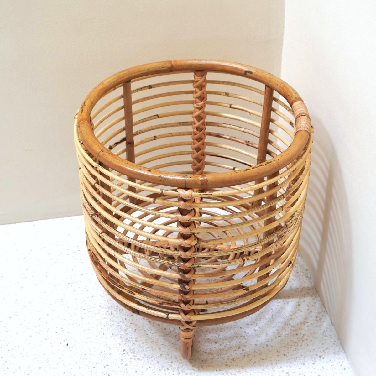 Malang Rattan Plant Stand Beige