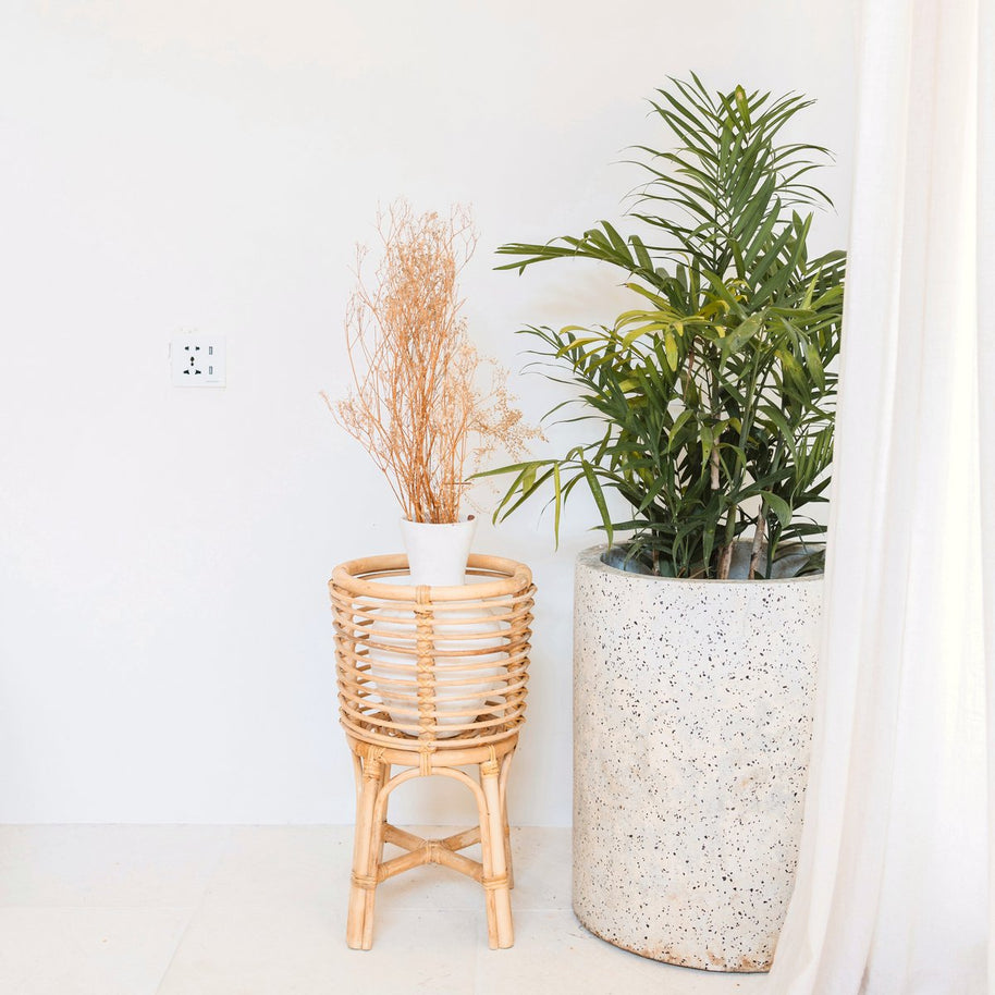 Akara Rattan Plant Stand - Round