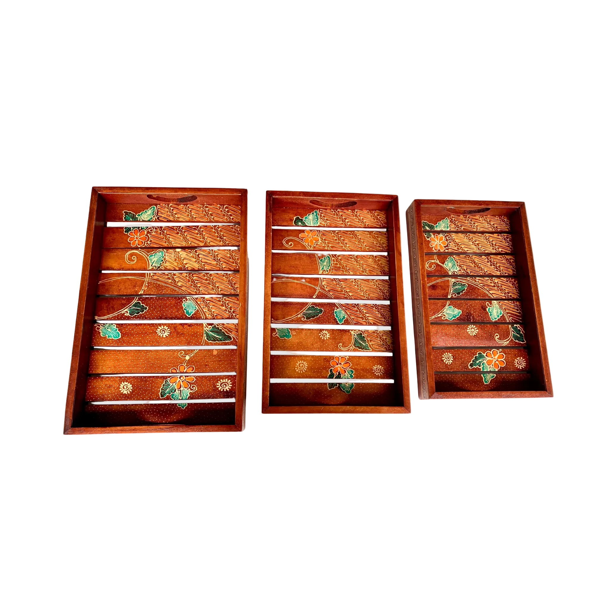 Handcrafted wooden Sela serving tray made by artisans in the Yogyakarta region, Java, Indonesia