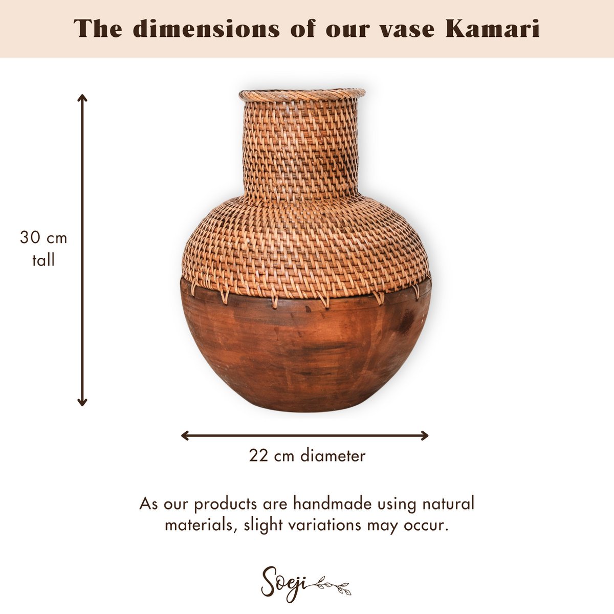 Kamari Rattan Vase Brown