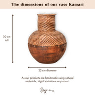 Kamari Rattan Vase Brown