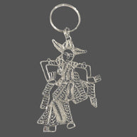 Versilberter handgefertigter Wayang-Schlüsselanhänger als Souvenir