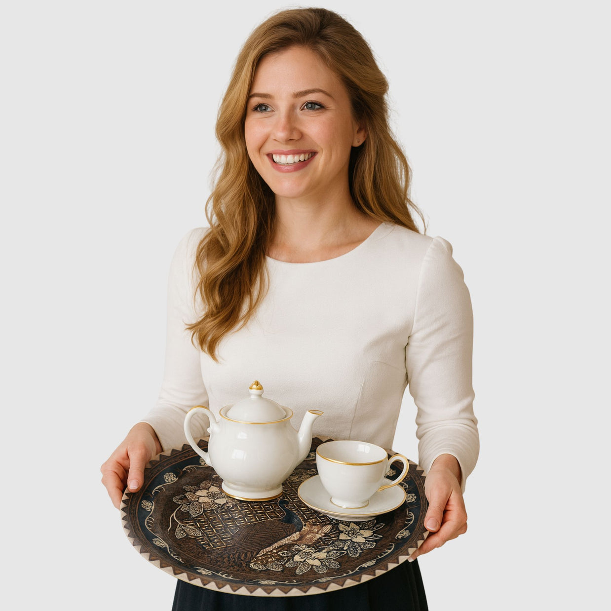 Handbemaltes Batik-Tablett