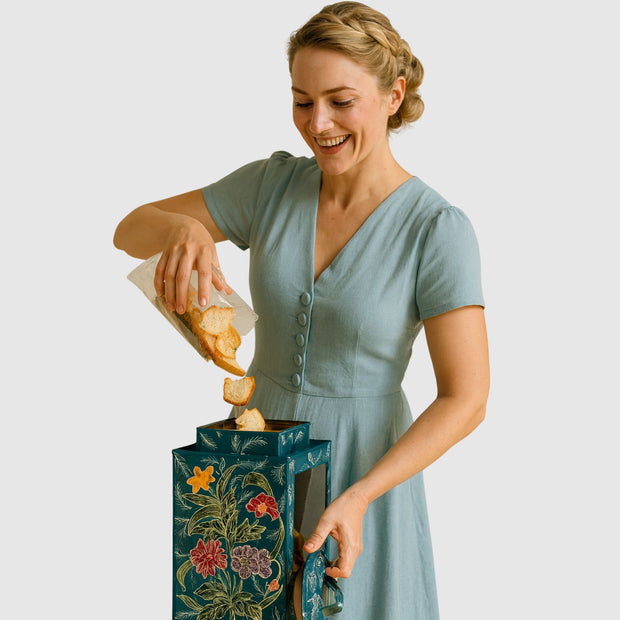 Small Batik Patterned Cracker Can