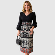 Monna Kleid aus gewebter Baumwolle, handgefertigt