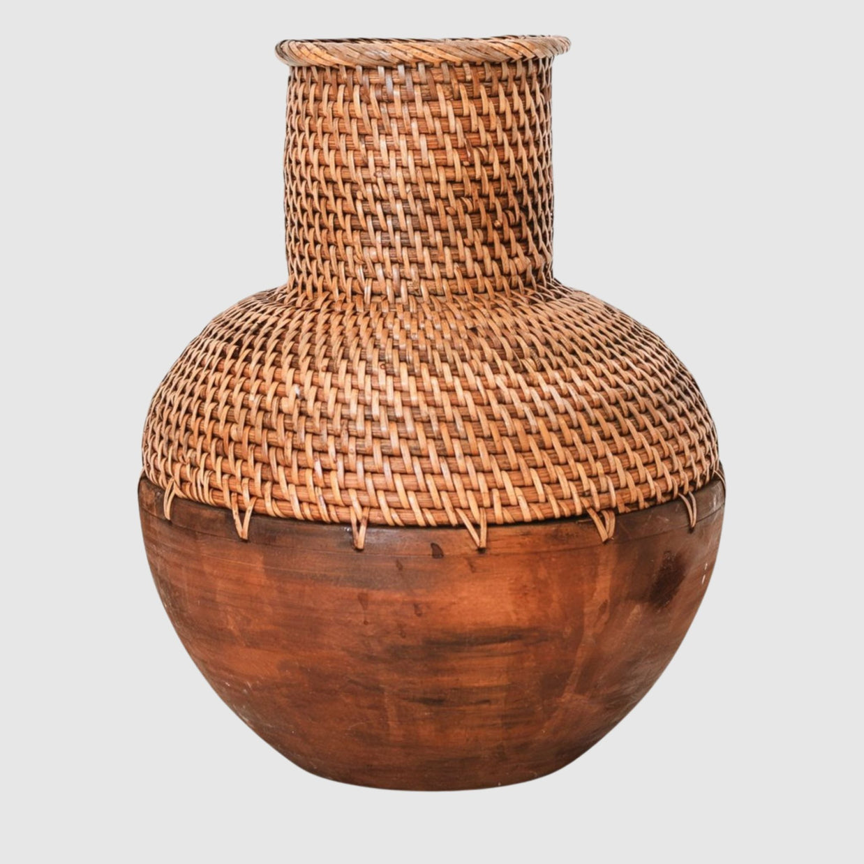 Kamari Rattan Vase Brown