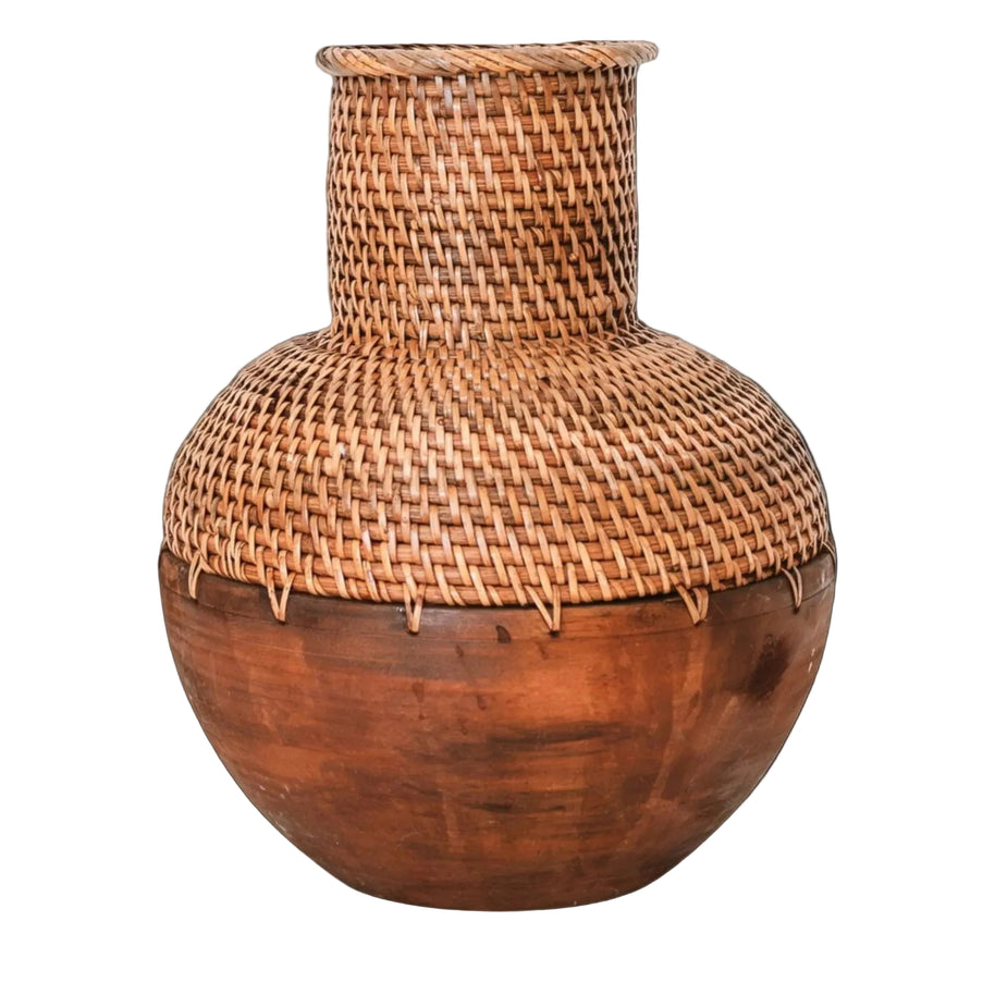 Kamari Rattan Vase – Brown