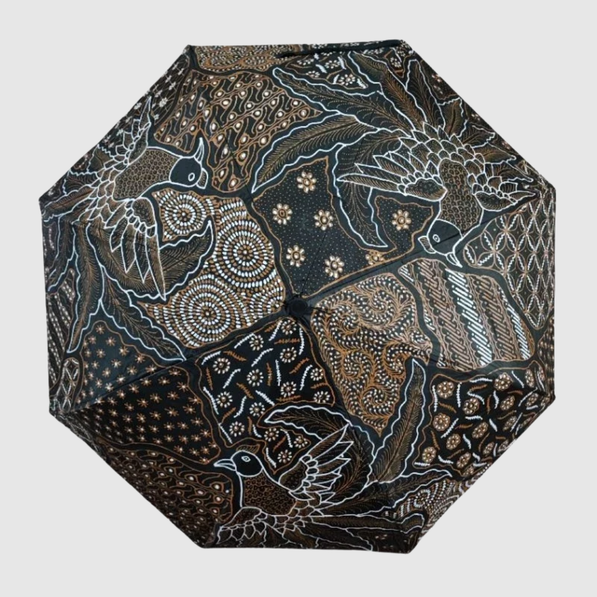 Handgefertigter Batik-Regenschirm – Standardgröße, authentisches indonesisches Design