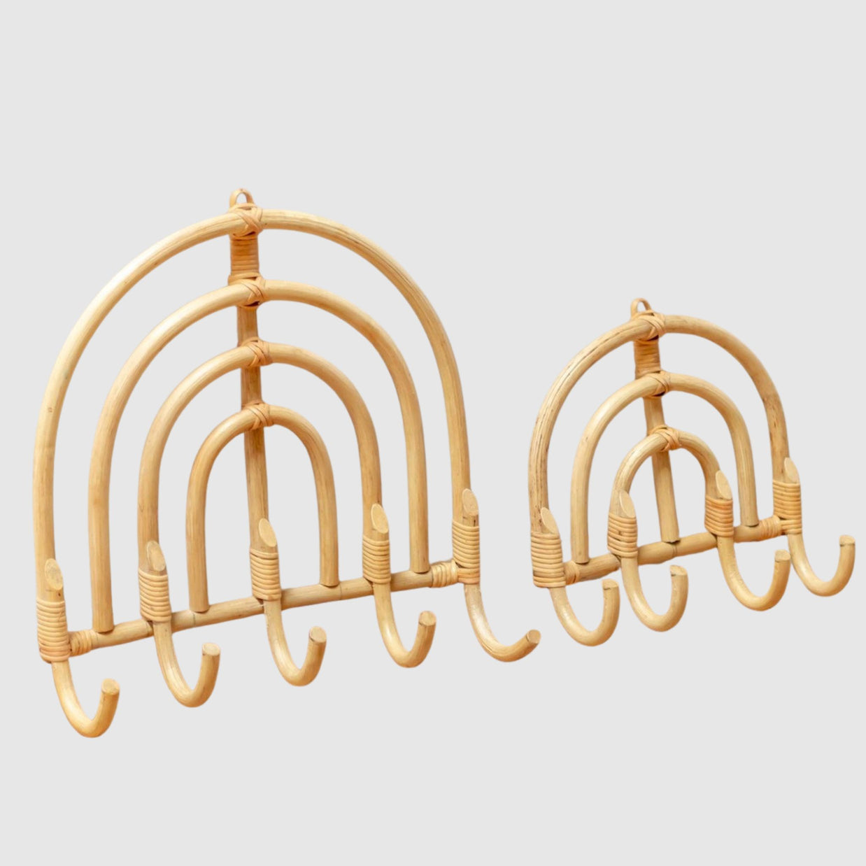 Maku Rattan Coat Rack Beige Wall Hooks