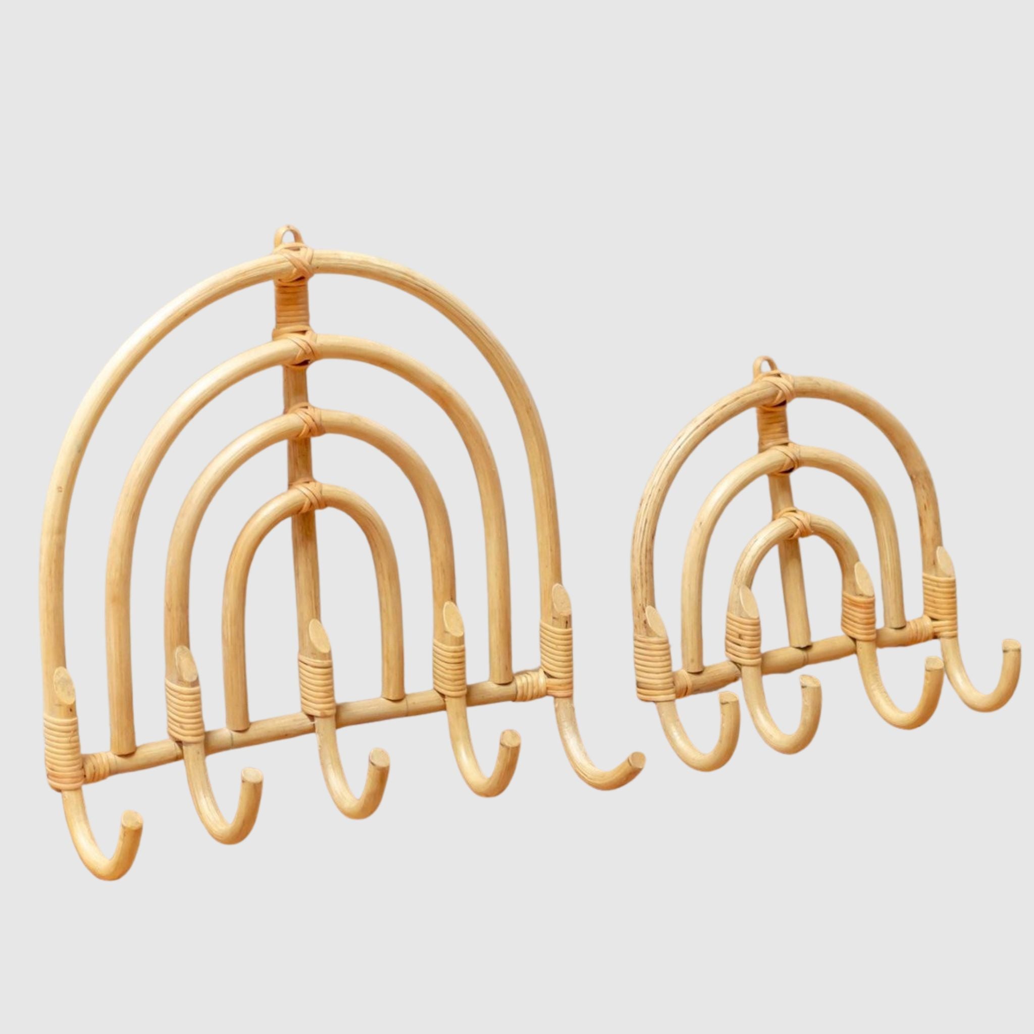 Maku Rattan Coat Rack Beige Wall Hooks