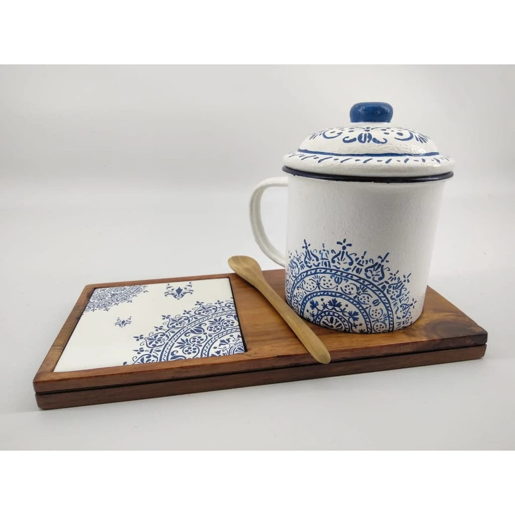 Batik Pattern Mug with Matching Coaster