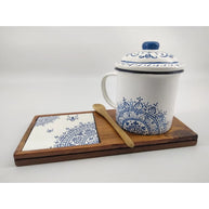 Batik Pattern Mug with Matching Coaster