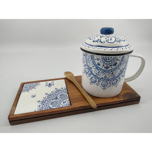 Batik Pattern Mug with Matching Coaster