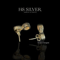 TBP Solider 925er Silber Ohrstecker – Oranger Zirkon