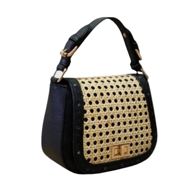 Lalita handwoven rattan bag with leather details — Jajoo, handcrafted in West Java, Indonesia
