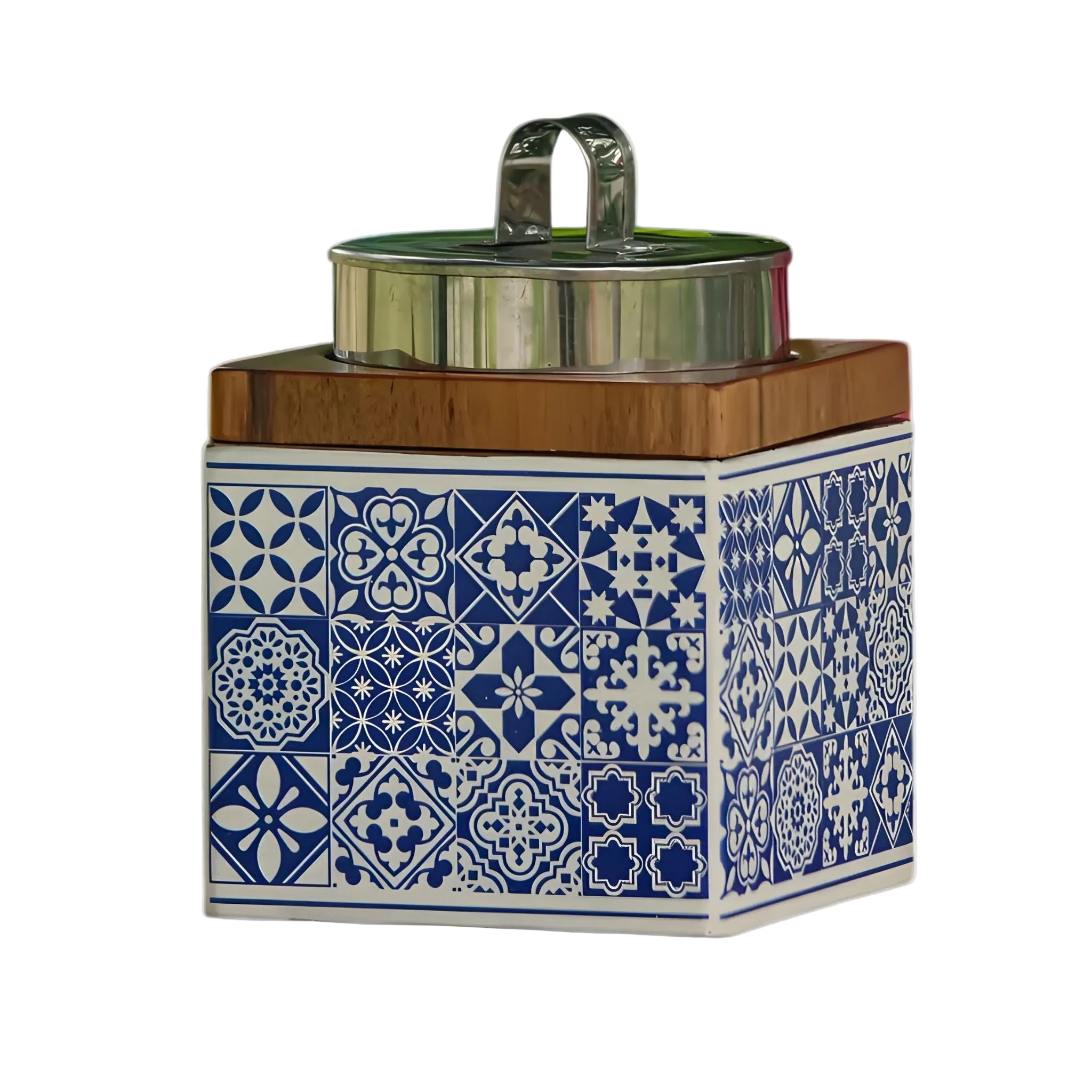 Handcrafted batik wooden box with hand-painted motif, Indigo, Java, Indonesia
