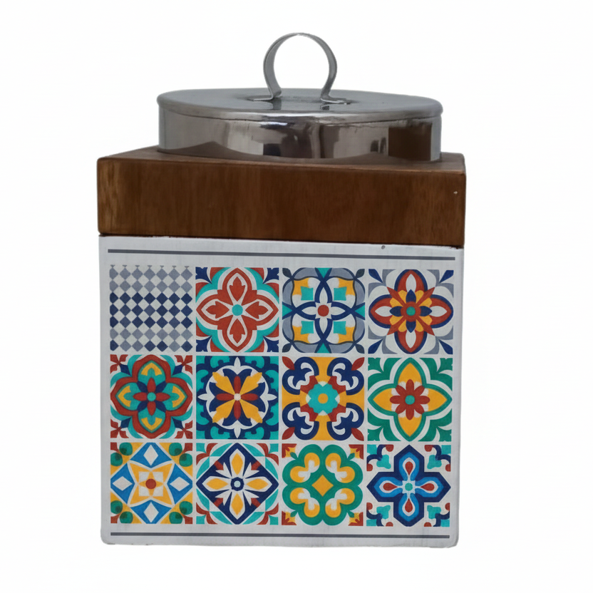 Handcrafted batik wooden box, Multicolor