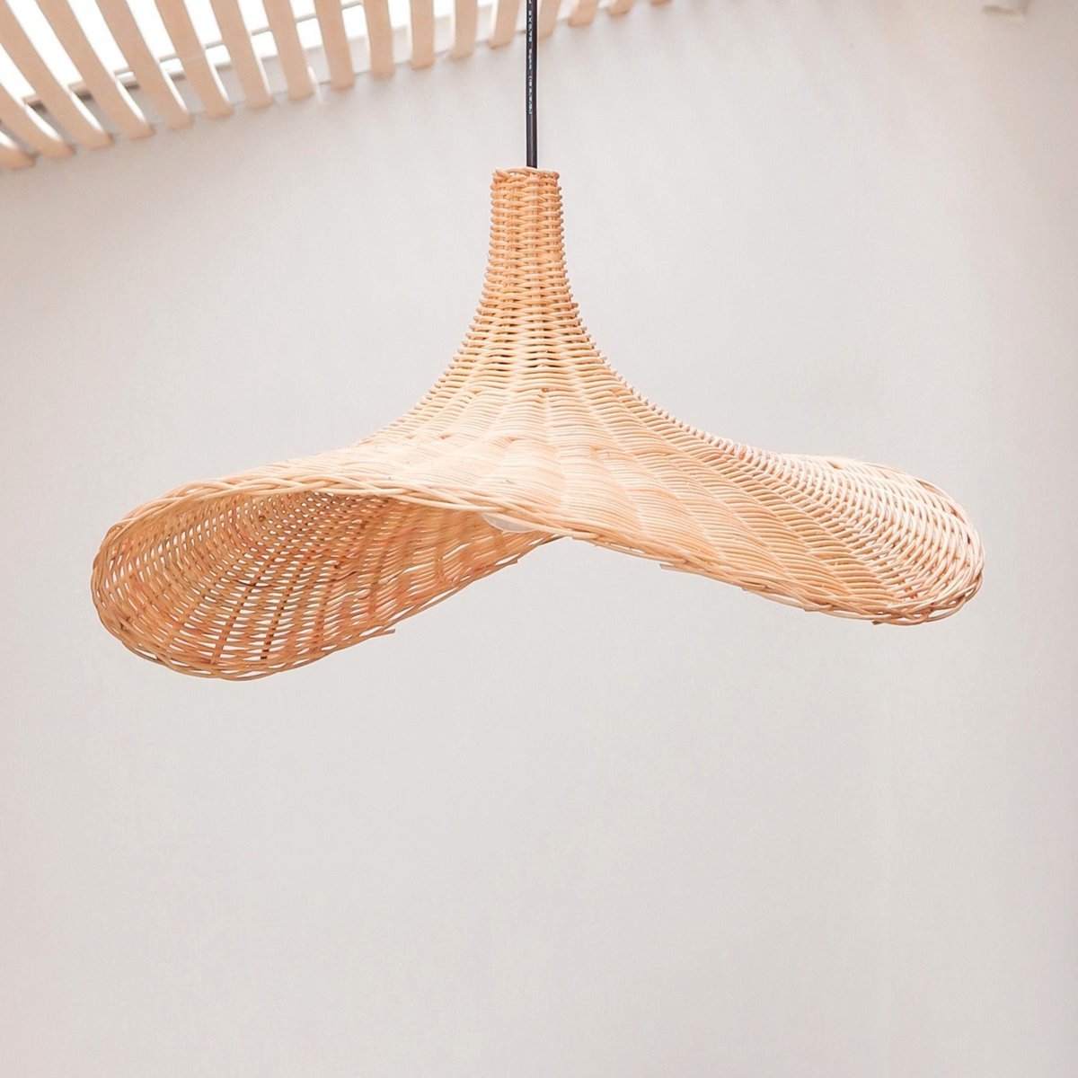 Sayan Rattan Lampshade Funnel‑Shaped Pendant (2 sizes)