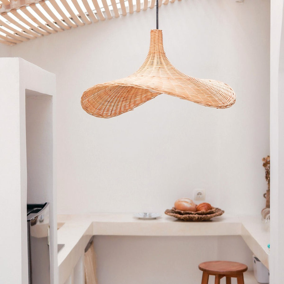 Sayan Rattan Lampshade – Funnel-Shaped Pendant