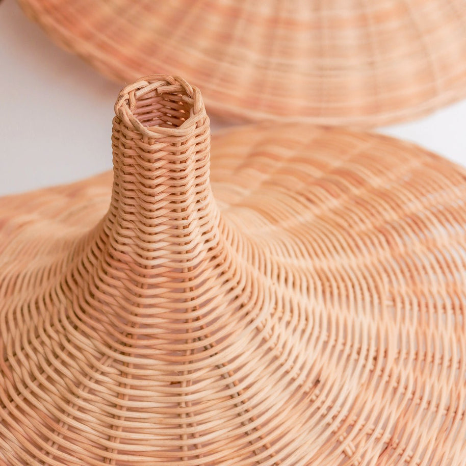 Sayan Rattan Lampshade – Funnel-Shaped Pendant