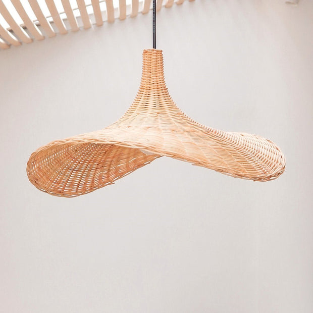 Sayan Rattan Lampshade Funnel‑Shaped Pendant (2 sizes)