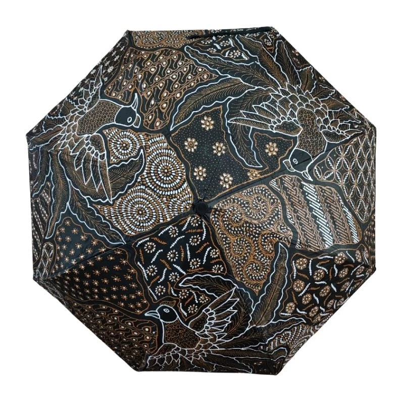 Handgefertigter Batik-Regenschirm in normaler Größe – authentisches indonesisches Design