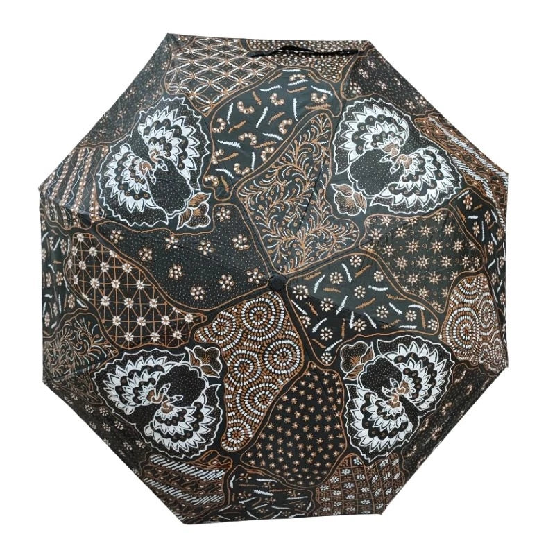 Handgefertigter Batik-Regenschirm – Standardgröße, authentisches indonesisches Design