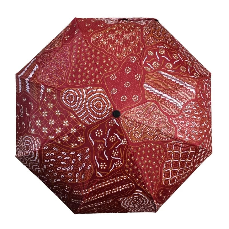 Handgefertigter Batik-Regenschirm – Standardgröße, authentisches indonesisches Design