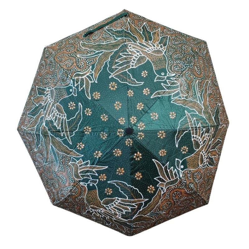 Handgefertigter Batik-Regenschirm – Standardgröße, authentisches indonesisches Design