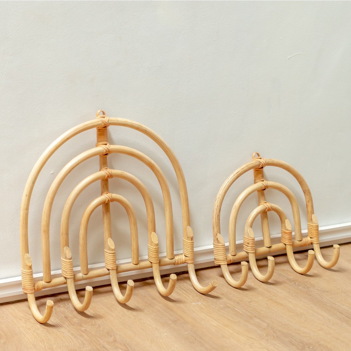Maku Rattan Coat Rack Beige Wall Hooks