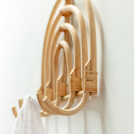 Maku Rattan Coat Rack Beige Wall Hooks