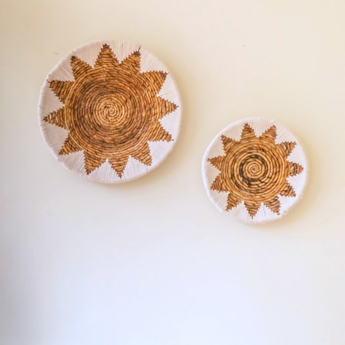 Round Boho Wall Basket Woven Wall Décor
