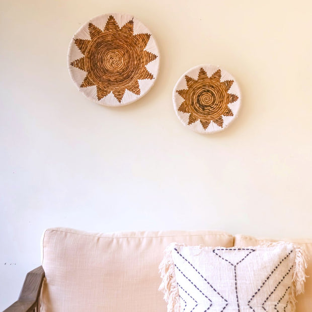 Round Boho Wall Basket Woven Wall Décor