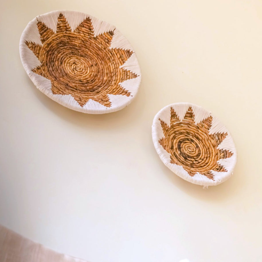 Runder Boho-Wandkorb – Geflochtene Wanddekoration