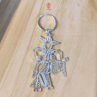 Versilberter handgefertigter Wayang-Schlüsselanhänger als Souvenir