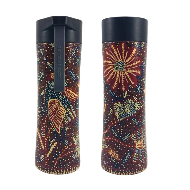 Tirta one-of-a-kind handpainted batik water bottle, 400 ml
